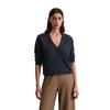 Cardigan MARC O'POLO "aus feiner Merinowolle", Damen, Gr. XL, blau (deep night blau), Obermaterial: 98% Schurwolle, 2% Polyamid, unifarben, casual, slim fit, V-Ausschnitt, Langarm, Strickjacken