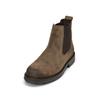 Chelseaboots MARC O'POLO "aus edlem Velours-Rindleder", Herren, Gr. 40, grau (schwarz taupe), Obermaterial: 100% Leder (Rind), unifarben, Schuhe