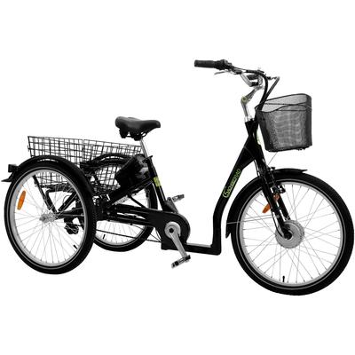 E-Bike SACHSENRAD "T3A" Gr. 42, schwarz, E-Bikes, 48cm, 24 Zoll (60,96cm), Lastenkorb, Lenkerkorb, LCD-Steuer- display, Fahrmodus Pedelec, Topseller
