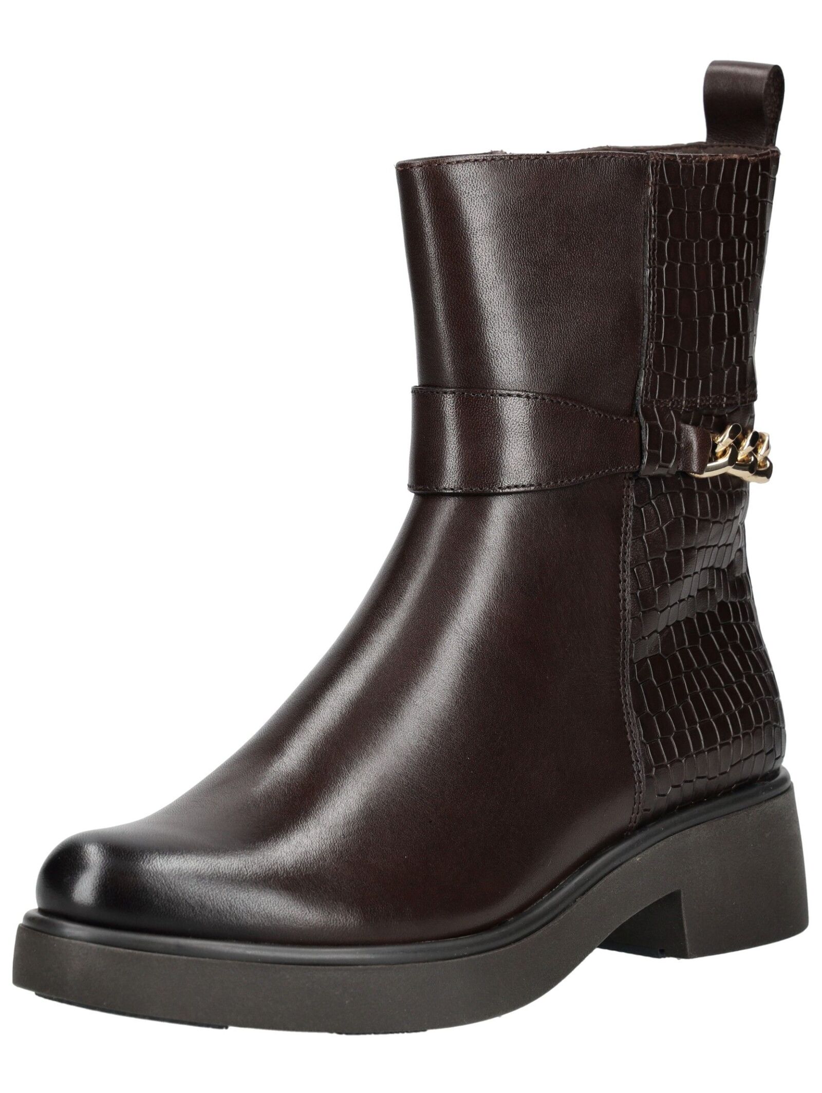 Stiefelette CAPRICE "Caprice Stiefelette Leder", Damen, Gr. 38,5, braun (dunkelbraun), Leder, Schuhe Stiefelette