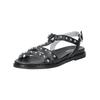 Riemchensandale NERO GIARDINI "Nero Giardini Sandalen Leder", Damen, Gr. 39, schwarz, Leder, casual, Schuhe