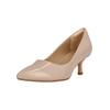 Slipper CLARKS "Violet60", Damen, Gr. 40, beige, Leder, elegant, Schuhe, mit spitzer Form