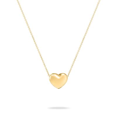 Kette mit Anhänger ECHTZEIT "Schmuck Geschenk Edelstahl Halskette Puffy Heart Herz", gold (gelbgoldfarben), Halsketten, Damen, Edelstahl, L: 45cm B: 2mm, B:2mm Image