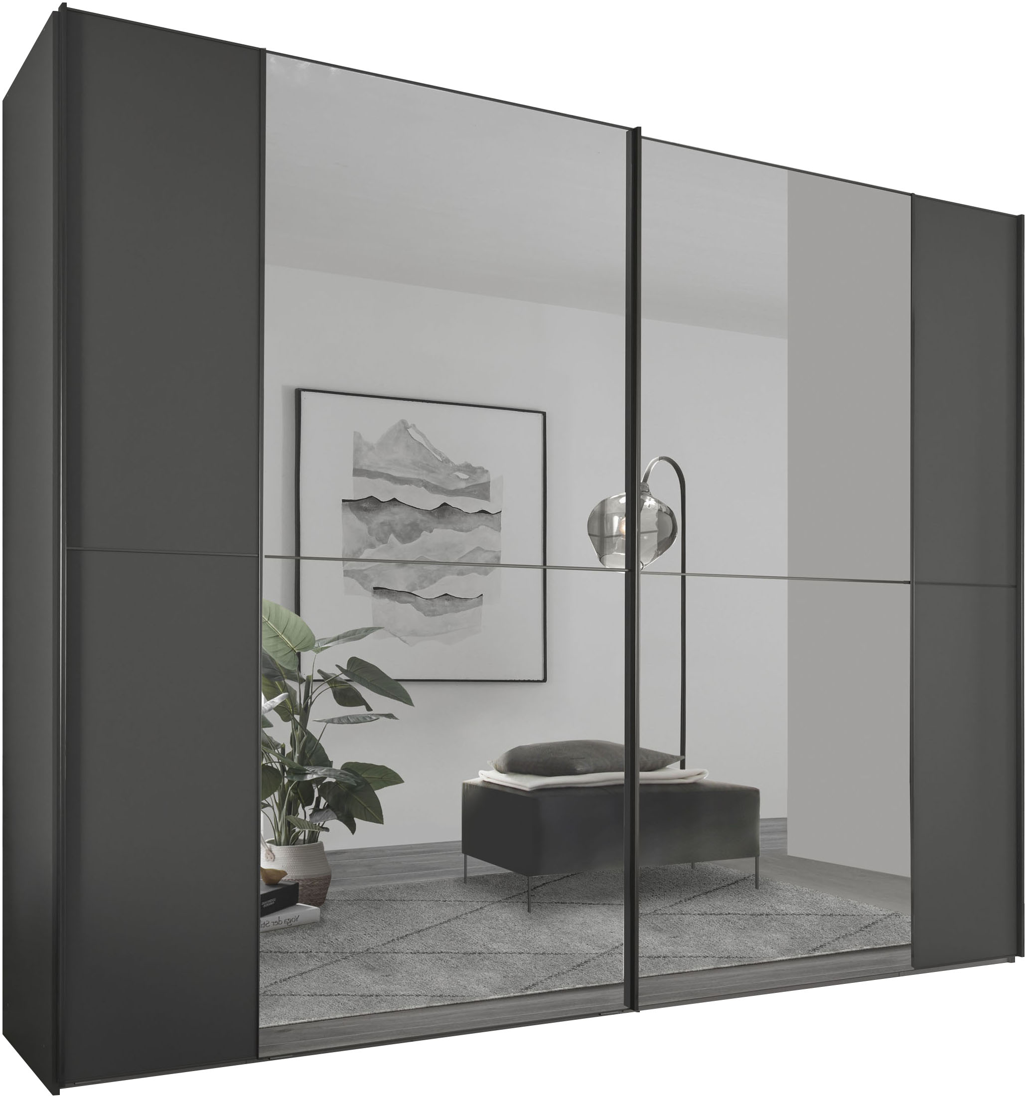 Schwebetürenschrank STAUD "Sonett 220G, Made in Germany", vulkan, B:249cm H:240cm T:68cm, Holzwerkstoff, Schränke, mit vier verschiedenen Ausstattungsvarianten Image