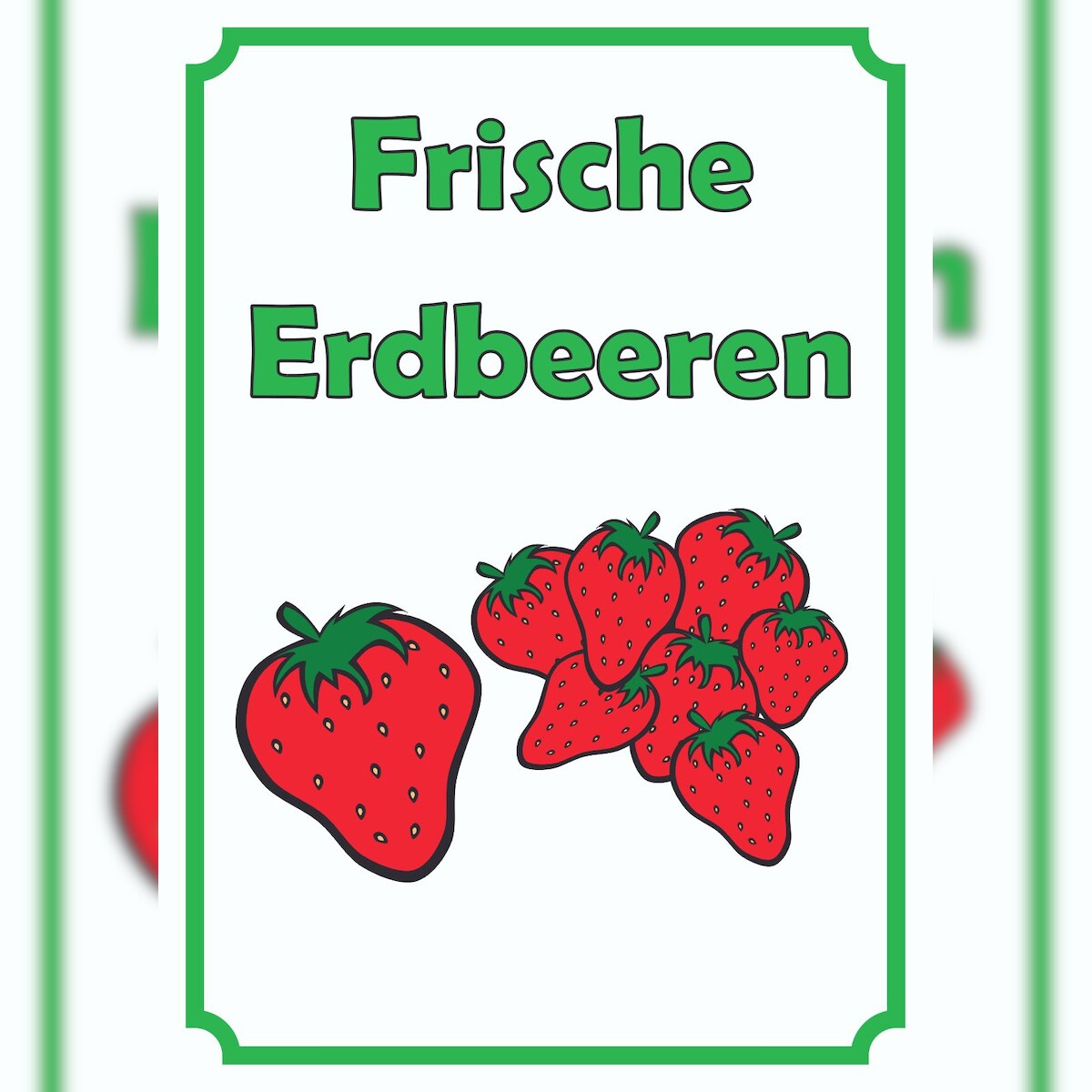 HB-Druck Verkaufsschild Schild Erdbeeren Hochkant A1 Rückseite selbstklebend Image