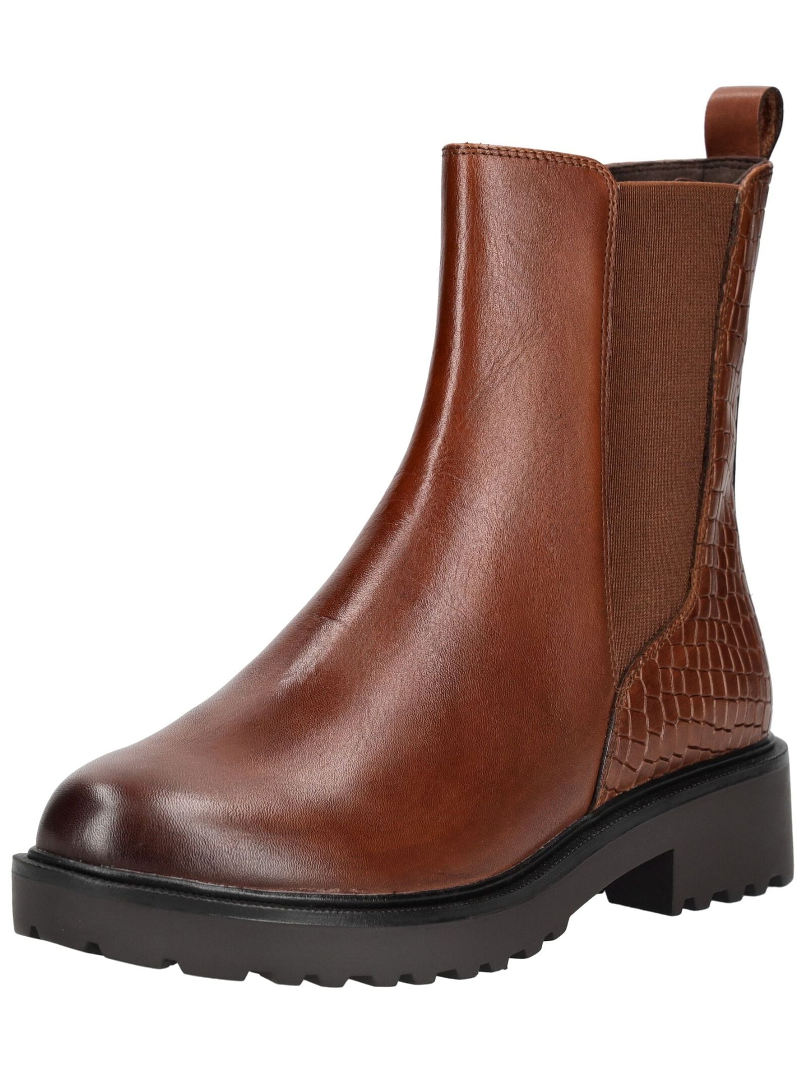 Stiefelette CAPRICE "Caprice Stiefelette Leder/Textil", Damen, Gr. 38, braun (cognac), Leder, Textil, Schuhe Stiefelette