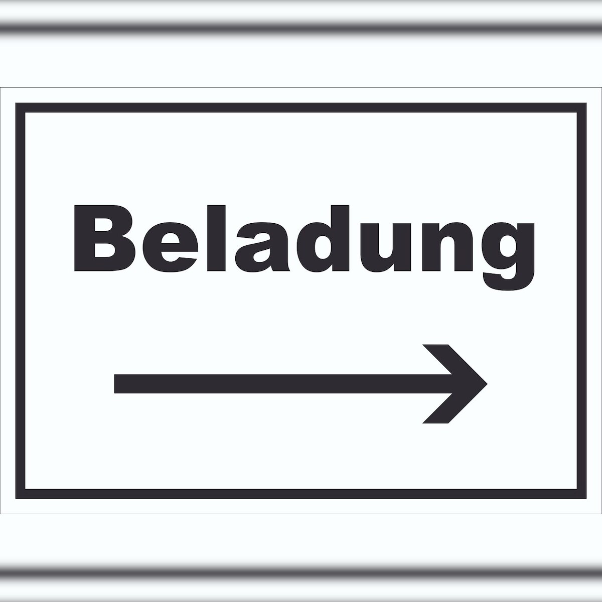 HB-Druck Beladung Schild mit Text und Richtungspfeil rechts Transport Fracht waagerecht A1 Rückseite selbstklebend Image