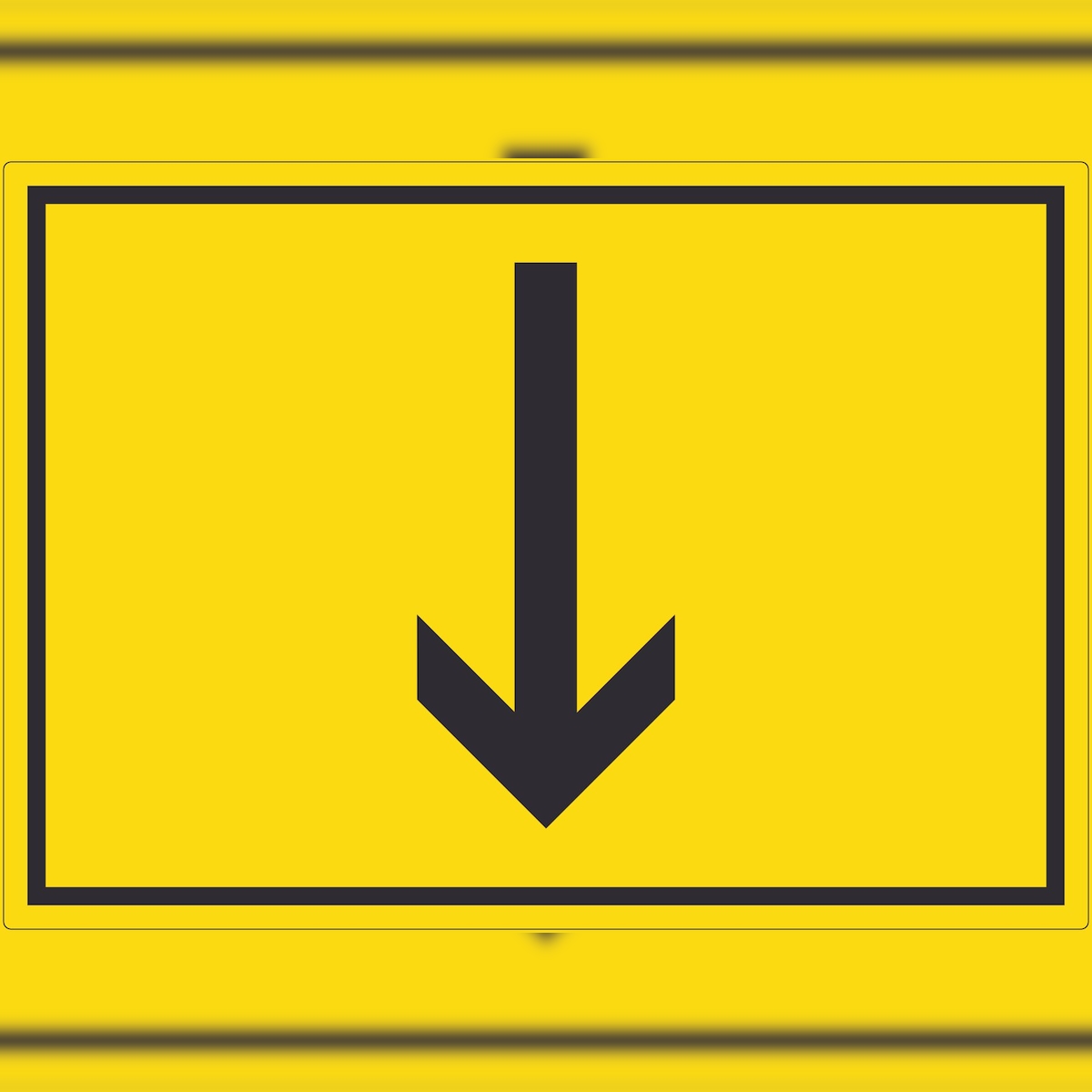 HB-Druck Richtungspfeil runter Aufkleber waagerecht schwarz gelb Pfeil A5 (148x210mm) Image