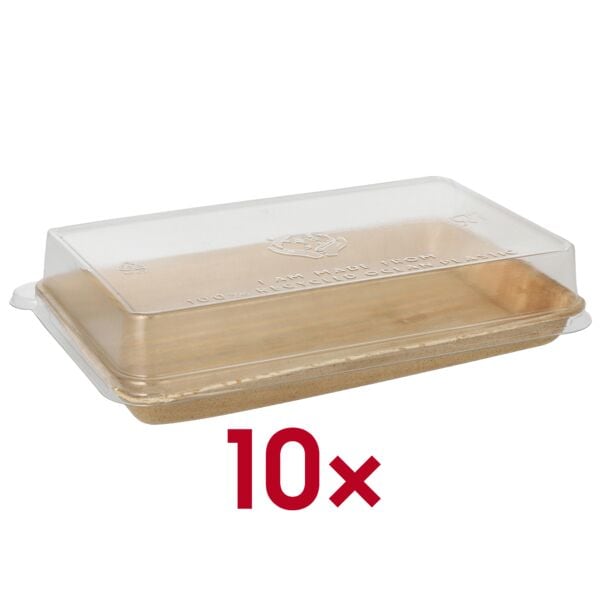 STARPAK Einweg-Menüschalen 0.2 L pure 10 Stück braun, 22x3.5x14.2 cm