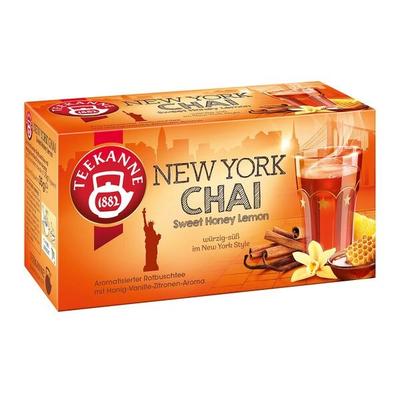 TEEKANNE Rotbuschtee New York Chai 20 Stück Tassenportion Papierkuvert gelb Image