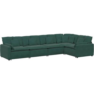 Modulares Sofa mit Kissen Samt Dunkelgrün Vidaxl Image