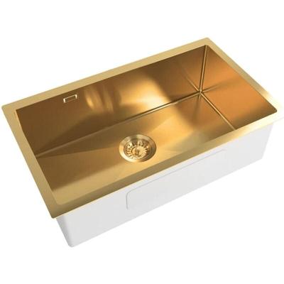 Aurum Edelstahl-Spüle, 68x45x21 cm, gold (SATSINK6845BGU) - Swiss Aqua Technologies Image