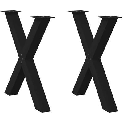 Esstischbeine X-Form 2 Stk. Schwarz 70x(72-73) cm Stahl - Vidaxl Image