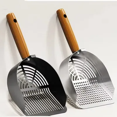 Stainless Steel Cat Litter Scoop Long Handle Pet Waste Shovel Cleaning Tool Toilet Garbage Picker Litter Box Cats Supplies