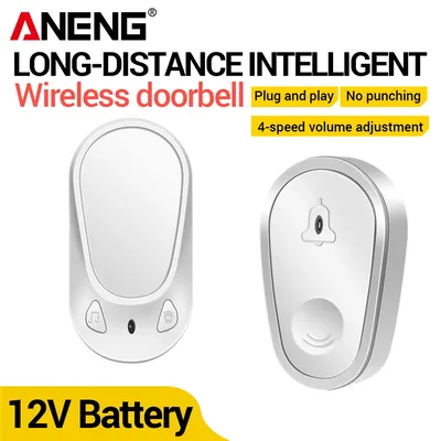 ANENG Smart Home Doorbell Wireless Security Doorbell US/EU 25 Songs 4 Volume Adjustable Chime Security Alarm Call Door Receive