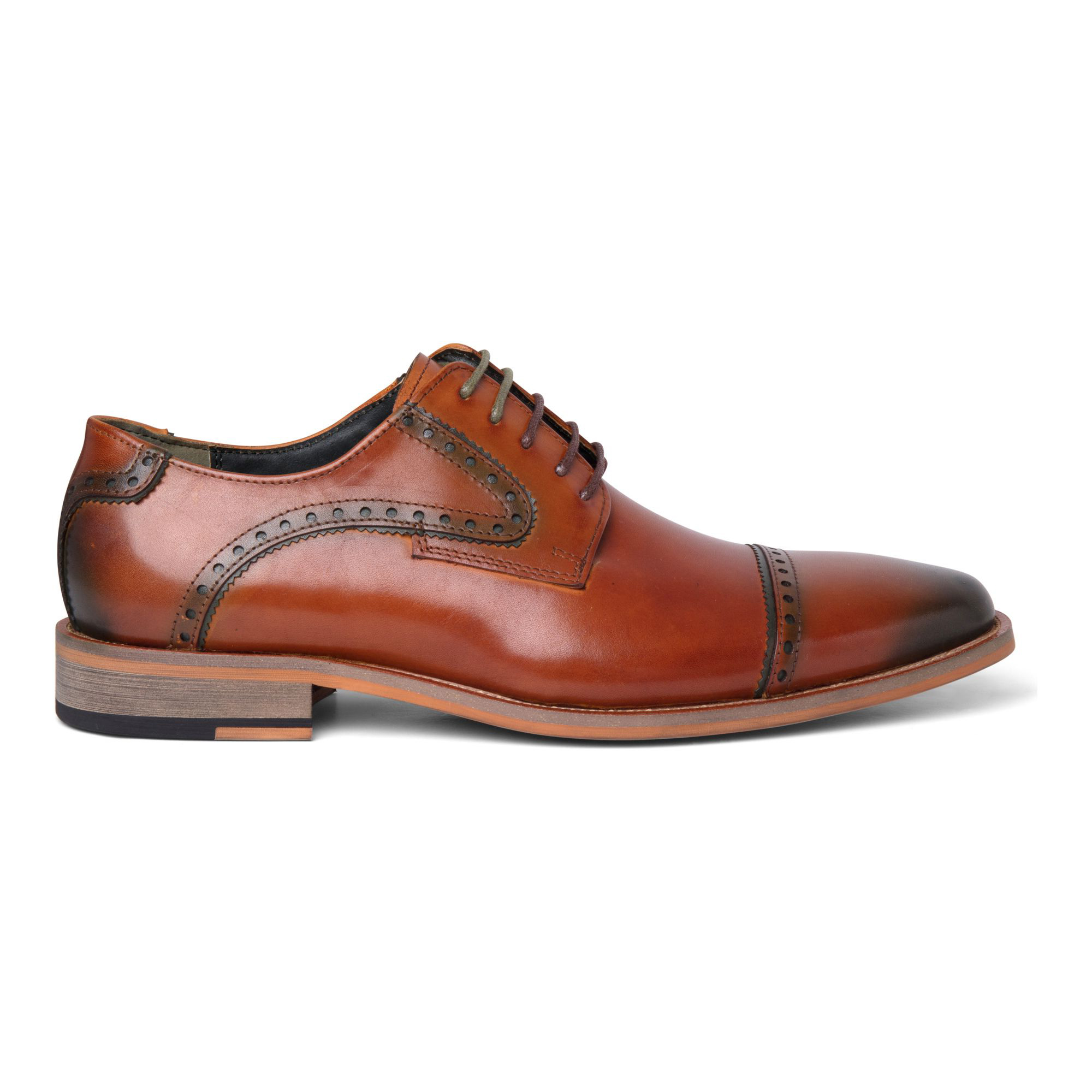 Justin Reess Mens Brown Leather Lace Up Oxford Shoes - Jenson - Size UK 6 | Justin Reess Sale | Discount Designer Brands
