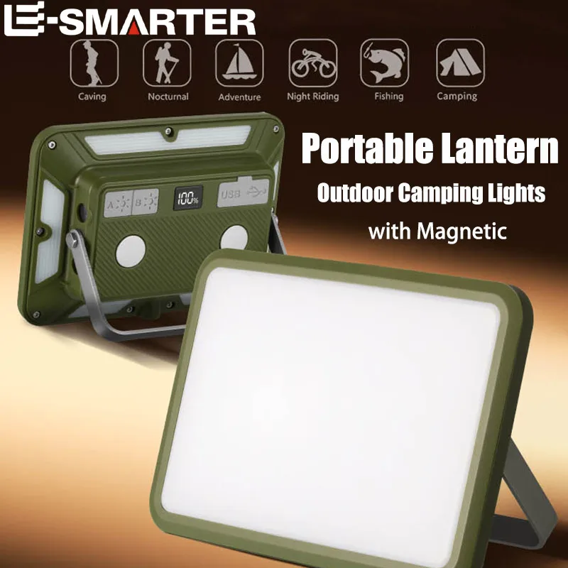 Wiederaufladbare magnetische Arbeitsleuchte, wiederaufladbare Campinglampe, superhelle Notfall-Taschenlampe für den Außenbereich, eingebauter 4000-mAh-Akku Image