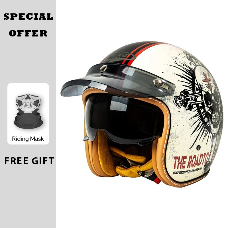 Männer Frauen Open Face Motorrad Helme DOT Genehmigt Jet Helm Capacete De Moto ABS Material Moto Ausrüstungen ECE Zertifiziert Image