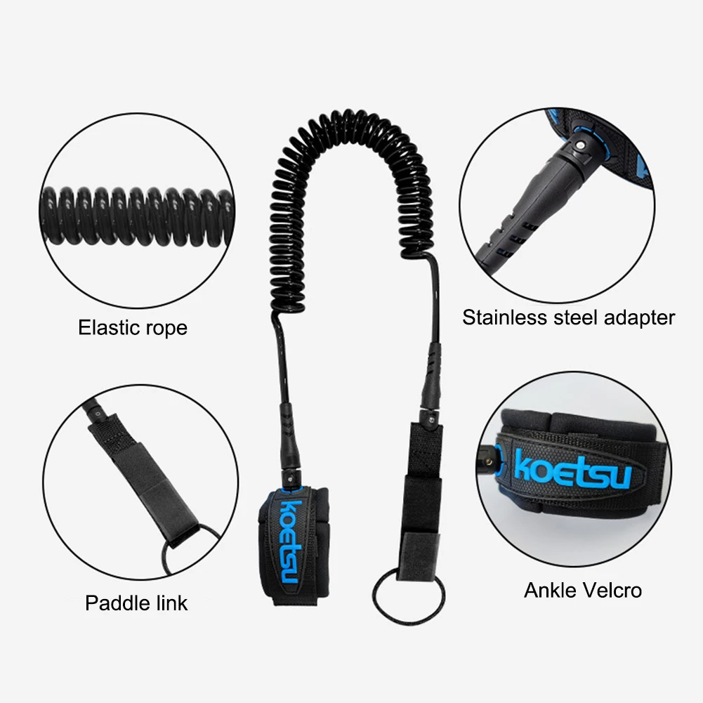 Surfing Stand UP Paddle Board Ankle Leash Practical Surfboard Raft Kayak Rope Elastic Surfboard Safety Foot Rope Accessories