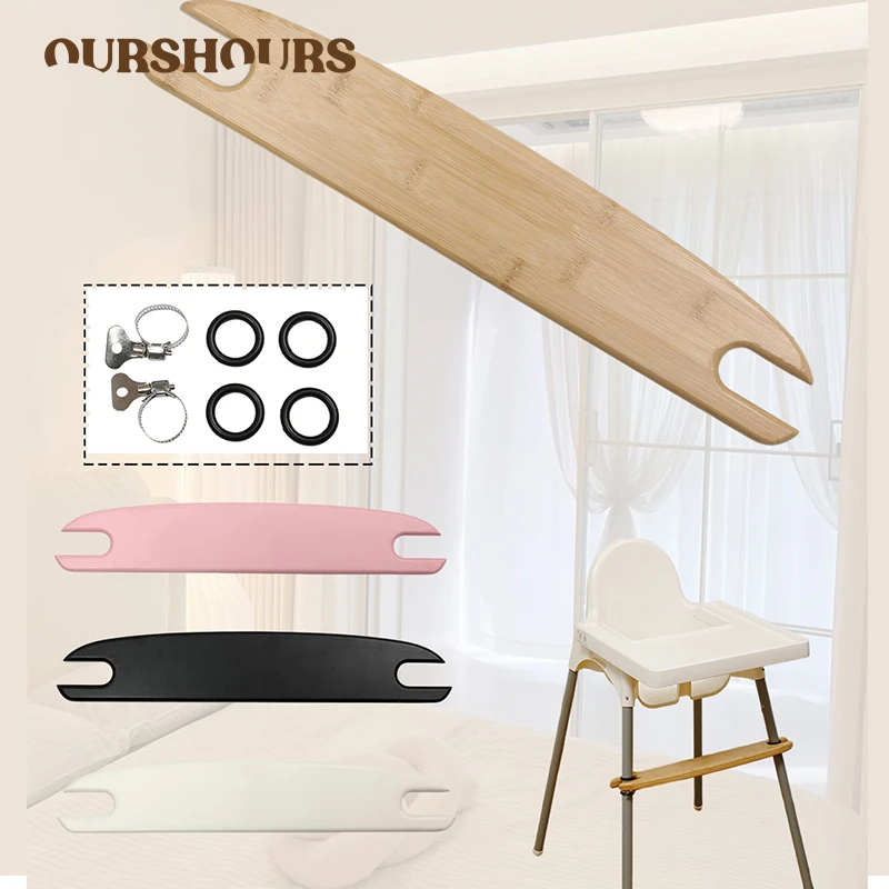 Verstellbare Baby-Fußstütze für Hochstühle, Säuglings-Fußstütze aus Holz mit Gummiringen, rutschfest, stabil, für Hochstühle, Zubehör Image