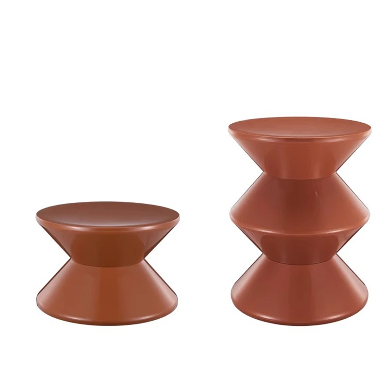 Kunststoff-Sanduhrhocker, runder Hocker, stapelbar, leicht zu verstauen, niedriger Hocker – perfekt zum Wechseln von Schuhen, im Wohnzimmer und im Büro Image