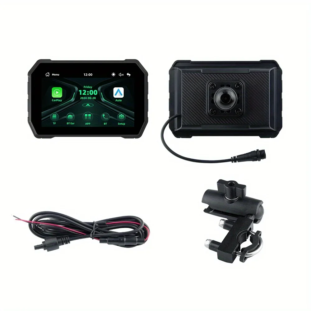 2025 Wireless CarPlay Android Auto 5" IPS-Display, Dual BT, 5 GHz WiFi, IP67, 800 Nits, Linux OS, Airplay, Autolink, geringe Latenz Image