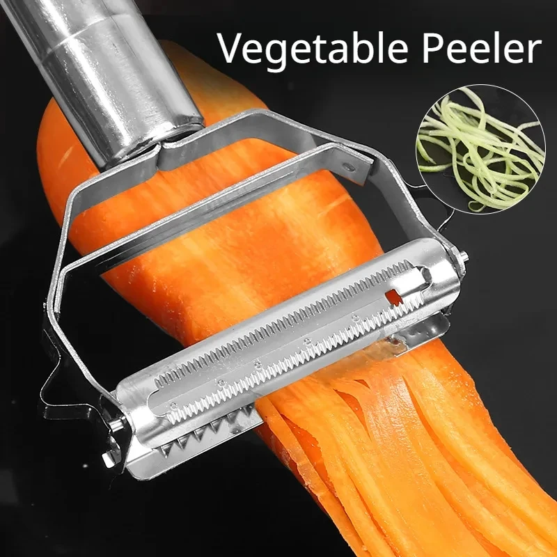 Multifunktionale Gemüseschäler Edelstahl Kartoffeln Karotten Reibe Obstschäler Cutter Melone Hobel Küchenhelfer Image