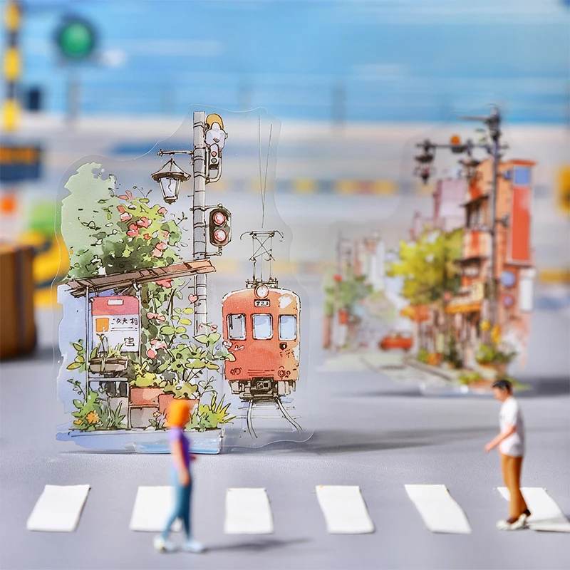 JIANQI 20 teile/paket Ins Scenic landschaft Aufkleber PET Materialien Collage Schreibwaren Dekor Tagebuch DIY Scrapbooking liefert Image