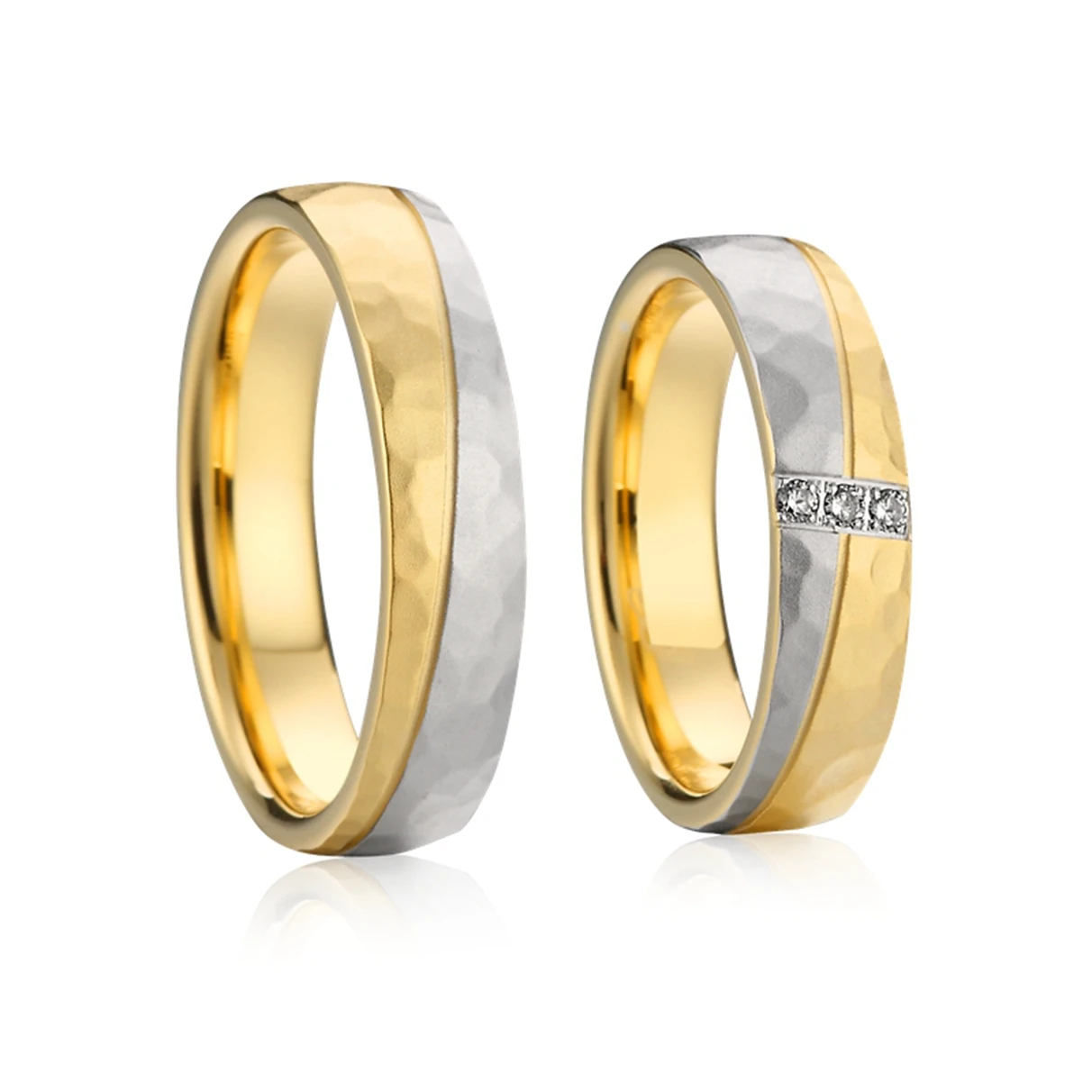 Eheringe aus gehämmertem Titan, hypoallergen, bequeme Passform, passende Ringe für Paare, Accessoires, Liebesgeschenke in limitierter Auflage Image