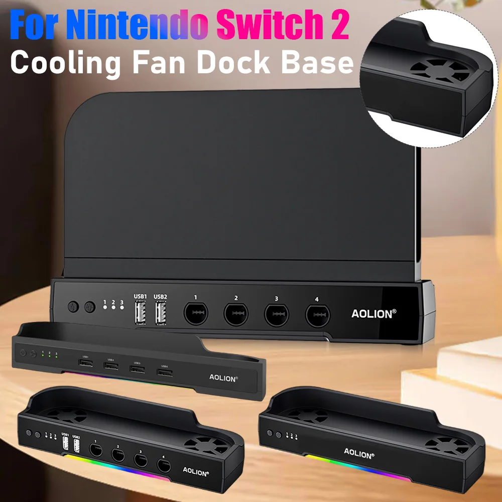 Lüfter-Wandhalterung, Kühler für Switch 2, Dock, tragbare HUB-Erweiterungssockel mit NGC-Wandhalterung für Switch 2-Zubehör  Image