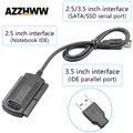 Cavo adattatore da USB a SATA IDE Cavo convertitore da USB 3 in 1 da USB 2.0 a 2,5/3,5/5,25 pollici IDE SATA a USB per CR-ROM DVD-ROM/RW CD-RW