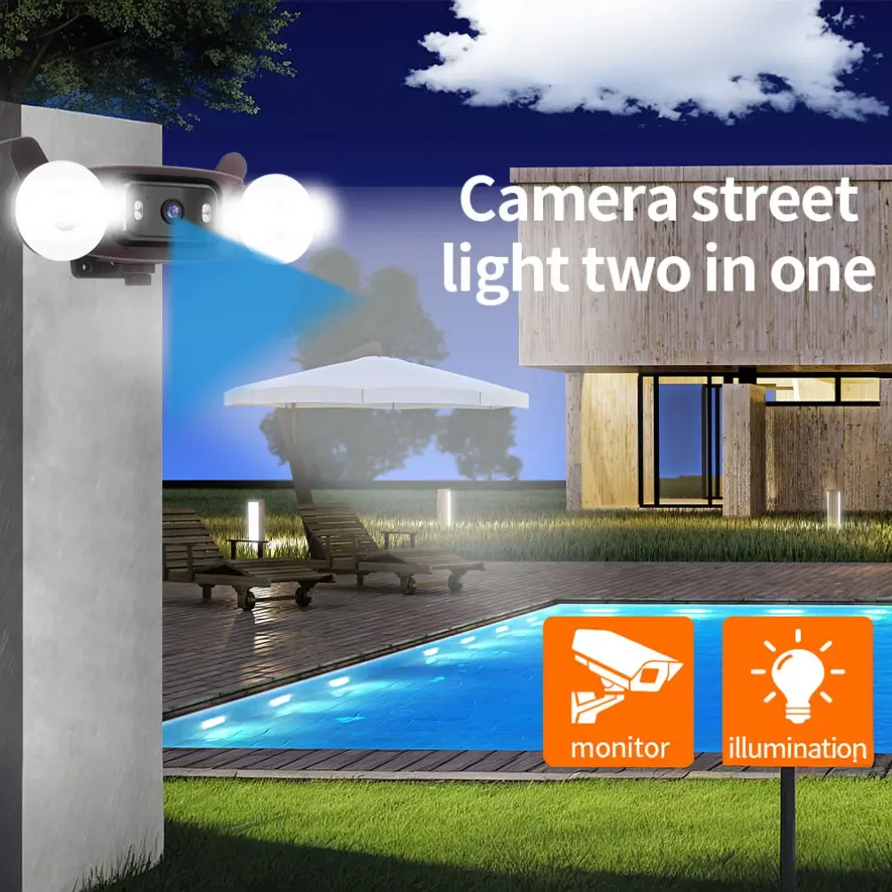 5MP 2-wege Audio Flutlicht Wifi Sicherheit Kamera Outdoor Farbe Nachtsicht Wand Lampe Kamera Sicherheit Video Überwachung IP Cam Image