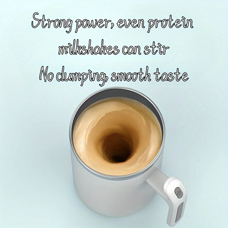 Automatischer Rührbecher, ein Klick, Rühren und Brauen, 380 ml großes Fassungsvermögen, Innenauskleidung aus Edelstahl 304 in Lebensmittelqualität, stark p