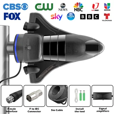 TV-Antenne mit 3200+ Meilen Reichweite, digitale TV-Antenne für drinnen und draußen, mit Verstärkersignalverstärker, tragbare HDTV-Antennen, unterstützt 4K