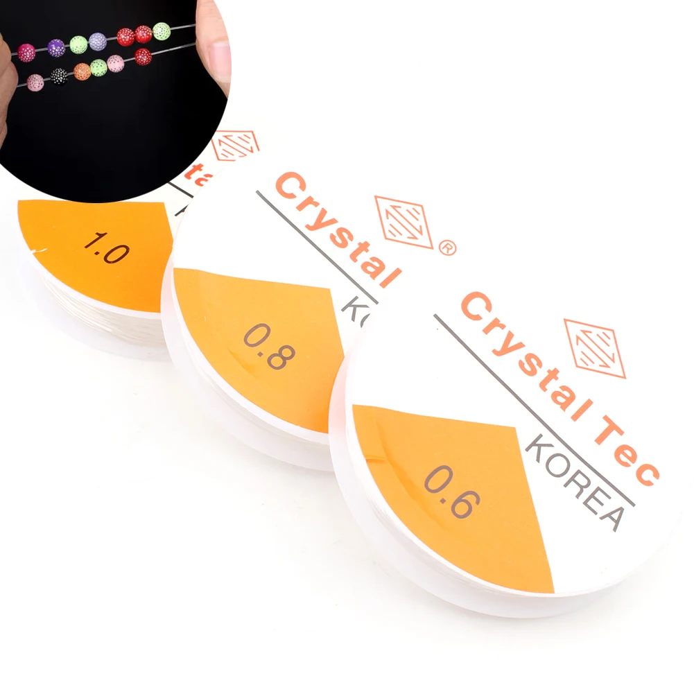 1 rolle Transparente Elastische Kristall Linie Perlen Schnur String Draht Gewinde Für Schmuck Machen Armband Zubehör 0,6mm 0,8mm 1mm Image
