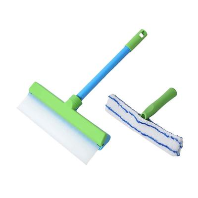3 in 1 Recyclable Silicone Window Squeegee Kit Glass Cleaning Tools with Silicone Squeegee Microfiber Scrubber for Home Shower Car Windshield Cleaning