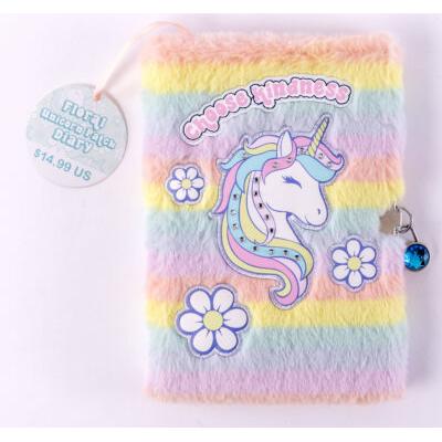 Diary: Fur Retro Floral Unicorn