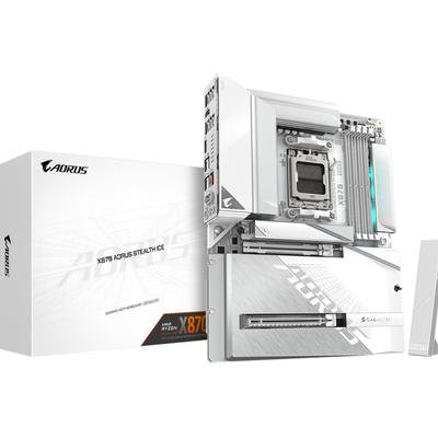 GIGABYTE Mainboard "X870 AORUS STEALTH ICE Mainboard – Unterstützt AMD Ryzen 9000 CPUs, di", eh13, B:31,60cm H:12,10cm T:37,50cm, Mainboards