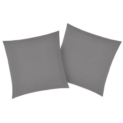 Kissenbezüge HOME AFFAIRE "Luisa.", grau, B:80cm L:80cm, Renforcu00e9, Renforcu00e9, Kissenbezüge, aus 100% Baumwolle, mit Reißverschluss, atmungsaktiv, uni Image