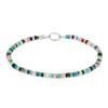 Fußkette TAMARIS "Schmuck Geschenk Edelstahl Körperschmuck All About Beads", silberfarben, türkis, grün, lila, rosa, weiß, türkis, grün, lila, rosa, weiß, Fußkettchen, Edelstahl, mit Naturstein