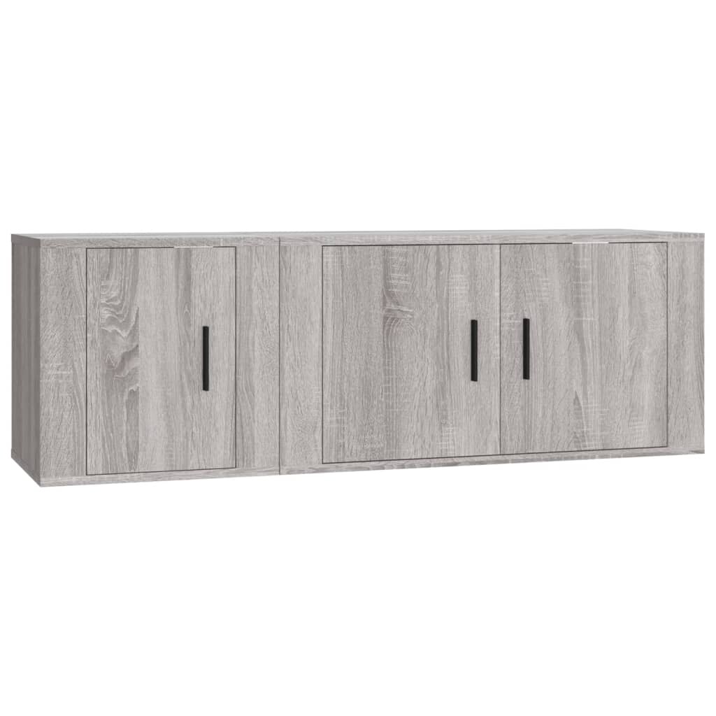vidaXL 2-tlg. TV-Schrank-Set Grau Sonoma Holzwerkstoff Image