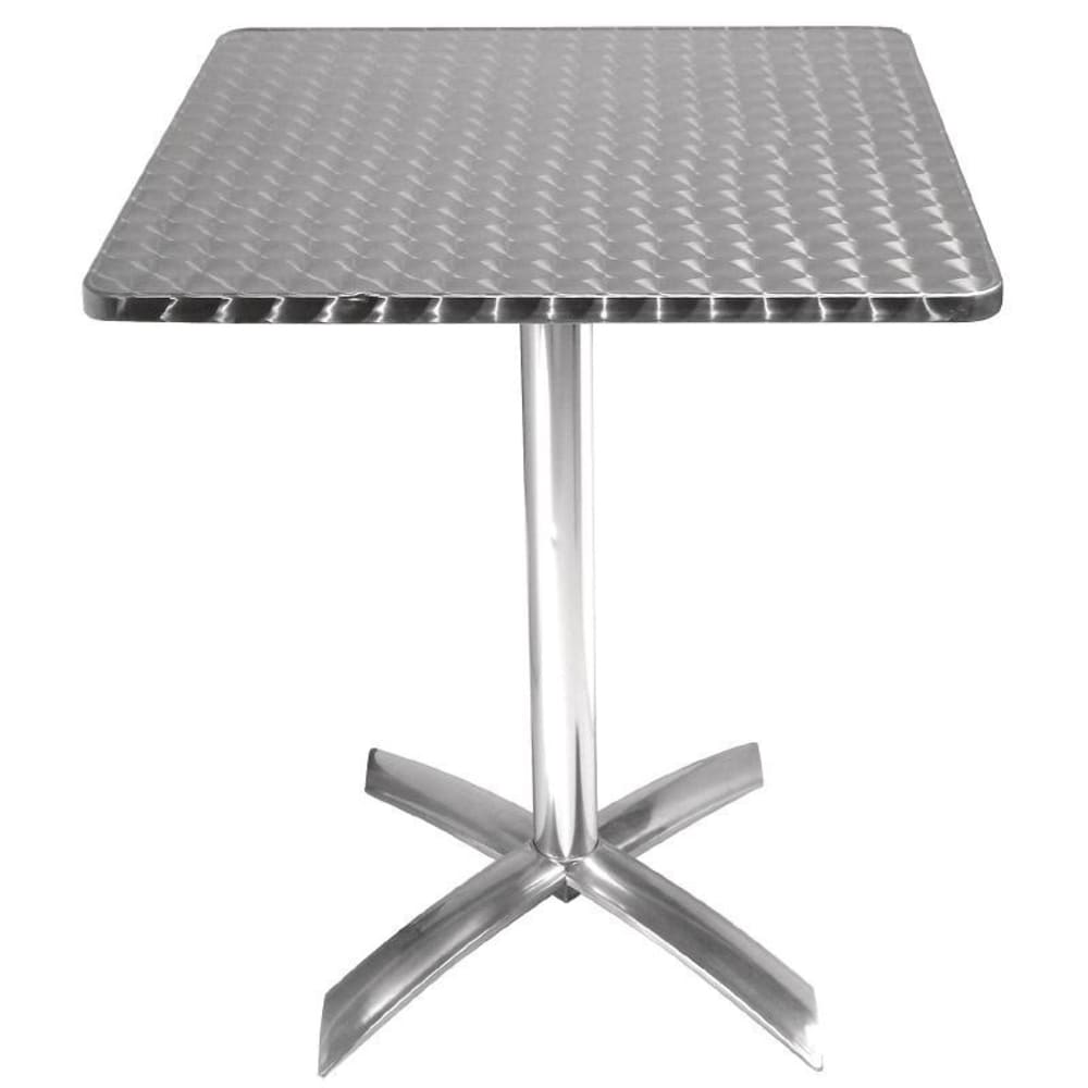 Table carrée à plateau basculant inox 600 mm bolero