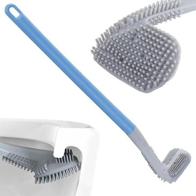 Gebogene Toilettenbürste aus Silikon zur Reinigung des Badezimmers – Wandmontage, flexibel, Image