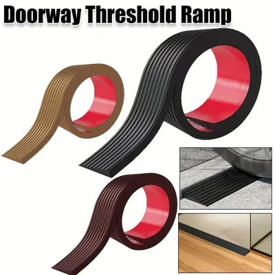 1 Stück 1 m x 5 cm neue Eingangsrampe selbstklebende PVC-Gummirampe verschleißfestes gestreiftes Treppen-Anti-Rutsch-Band Image