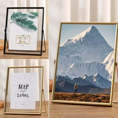 Multi-purpose 4/6/7/8/10 Inch Metal Photo Frame Acrylic Screen Gold Black Picture Holder Rectangle Picture Frame Plant Specimen