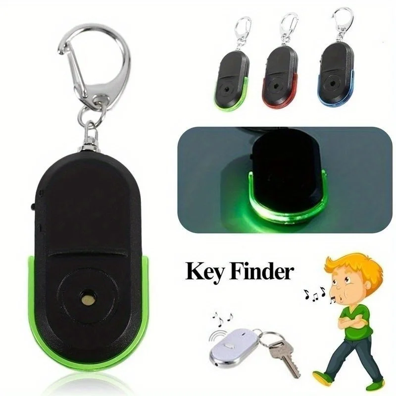 3 Stück Anti-Lost Alarm Key Finder Locator Schlüsselanhänger für Männer, Whistle Sound LED Licht Schlüsselanhänger Image