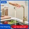 Robinet de cuisine cascade tactile or brossé chaud froid extractible évier de cuisine mitigeur 3 voies cascade intelligente tactile sur robinet de cuisine