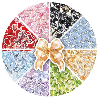 Mehrere Stile Bunte Kawaii Bow Graffiti-Aufkleber | Verspielte Cartoon-Bandaufkleber | Ideal (Anime Worlds Store) Image