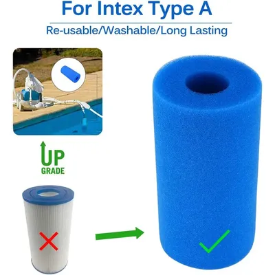 1PC Swimming Pool Filter For Intex Type A Reusable Washable Foam Cleaner Sponge Column Biofoam Cleaning Tool Water Pool Parts