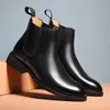 Frühling/Winter Elegante Chelsea Stiefel Leder Männer Paar Schuhe Größe 35 47 Slip-on Kleid Formale Stiefel Modell Mode zeigen 222